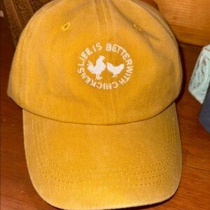 Mustard Cap with Chicken Design